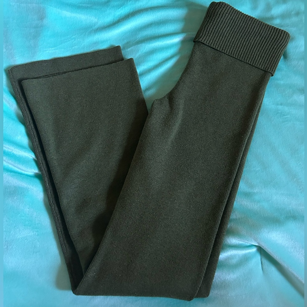 Princess Polly dark olive green flare pants